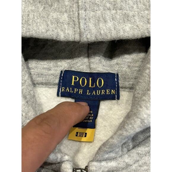 Polo Ralph Lauren Polo Bear Zip Up Hoodie Jacket Gray Multi Toddler Size 7 - Picture 3 of 3